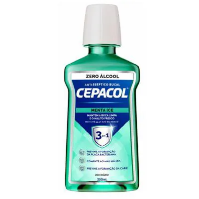 Antisséptico Cepacol Menta Ice Zero Álcool 250ml